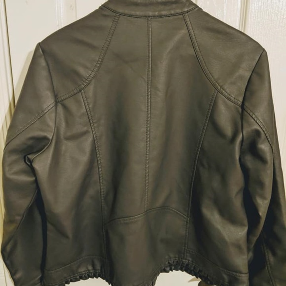 Barccini gray faux leather jacket sz 1X - Picture 2 of 7